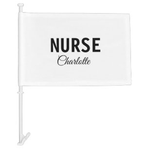 I am nurse medical expert add your name text simpl car flag