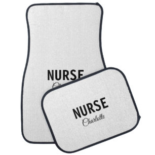 I am nurse medical expert add your name text simpl car floor mat