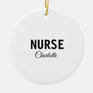 I am nurse medical expert add your name text simpl ceramic ornament