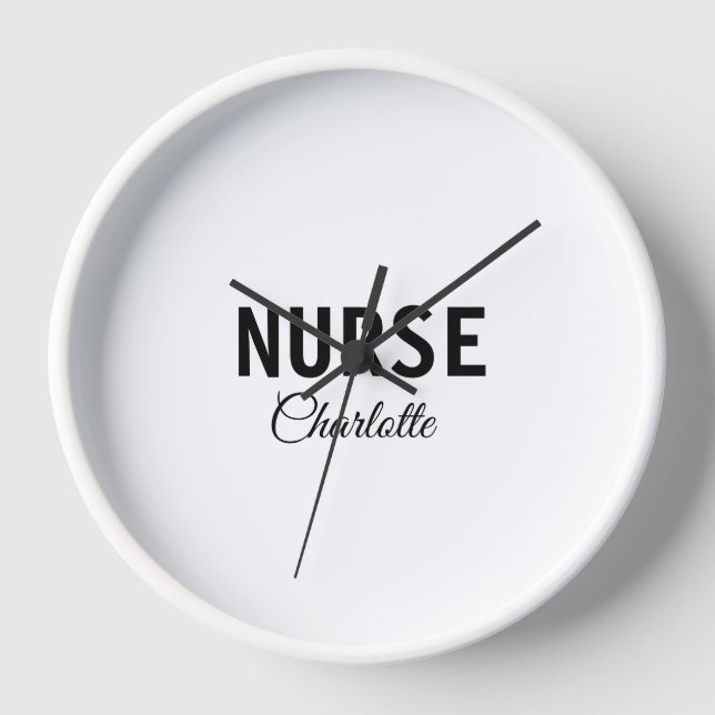 I am nurse medical expert add your name text simpl clock (Front)