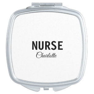 I am nurse medical expert add your name text simpl compact mirror