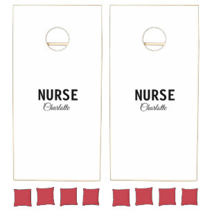 I am nurse medical expert add your name text simpl cornhole set