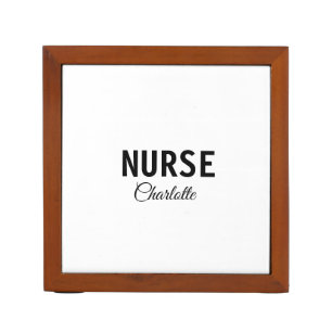 I am nurse medical expert add your name text simpl desk organizer