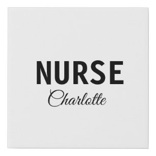 I am nurse medical expert add your name text simpl faux canvas print