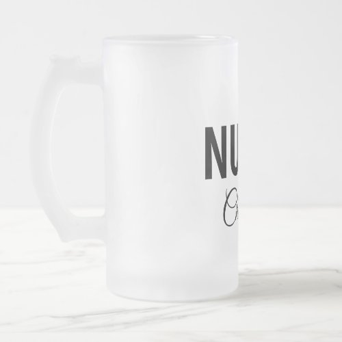 I am nurse medical expert add your name text simpl frosted glass beer mug