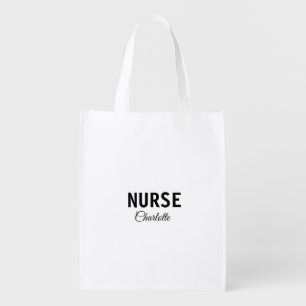 I am nurse medical expert add your name text simpl grocery bag
