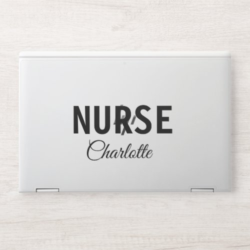 I am nurse medical expert add your name text simpl HP laptop skin