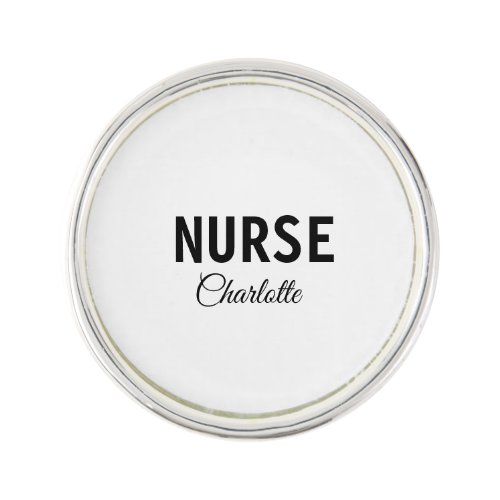 I am nurse medical expert add your name text simpl lapel pin