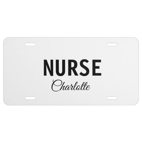 I am nurse medical expert add your name text simpl license plate
