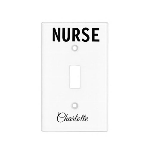 I am nurse medical expert add your name text simpl light switch cover