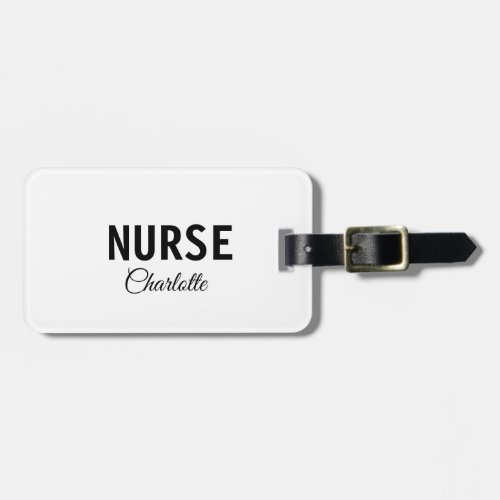 I am nurse medical expert add your name text simpl luggage tag
