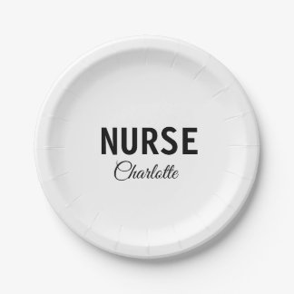 I am nurse medical expert add your name text simpl paper plates