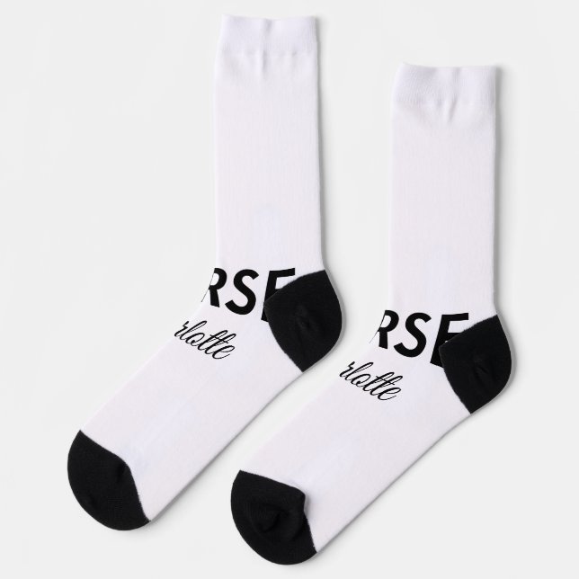 I am nurse medical expert add your name text simpl socks (Left)