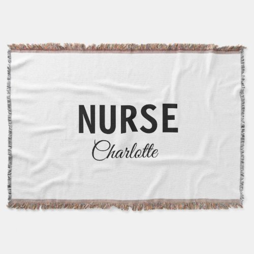 I am nurse medical expert add your name text simpl throw blanket