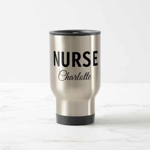 I am nurse medical expert add your name text simpl travel mug