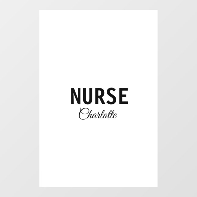 I am nurse medical expert add your name text simpl wall decal  (Front)