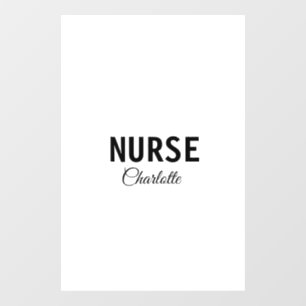 I am nurse medical expert add your name text simpl window cling