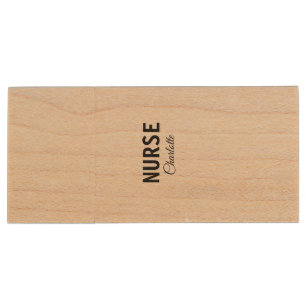 I am nurse medical expert add your name text simpl wood flash drive
