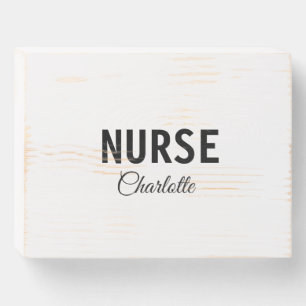 I am nurse medical expert add your name text simpl wooden box sign
