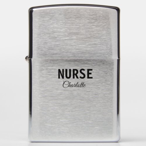 I am nurse medical expert add your name text simpl zippo lighter