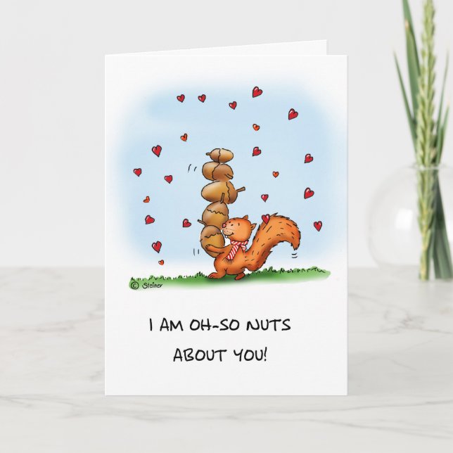 I am nuts about you -humorous - Valentine's Day Ca Holiday Card (Front)