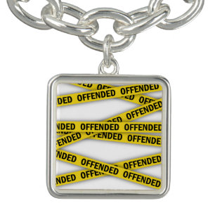 I am offended police tape do not cross bracelet