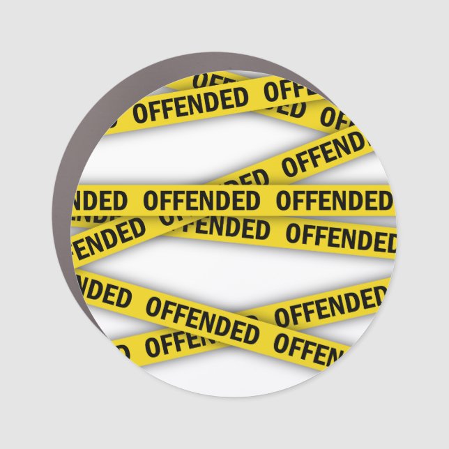 I am offended police tape do not cross car magnet (Front)
