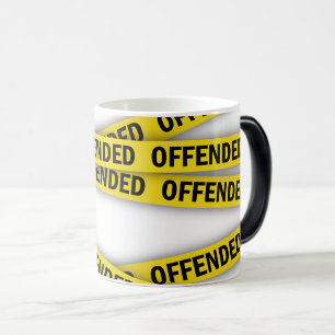 I am offended police tape do not cross color morph mug