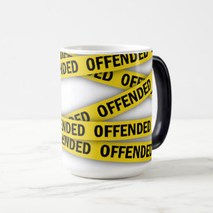 I am offended police tape do not cross color morph mug 