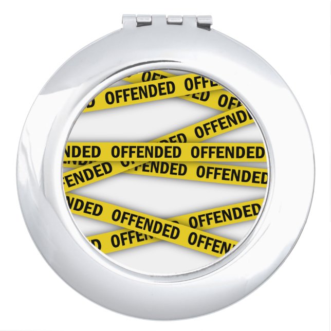 I am offended police tape do not cross compact mirror (Front)
