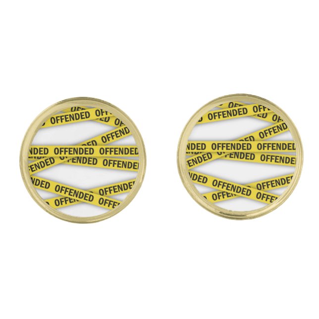 I am offended police tape do not cross cufflinks (Front)