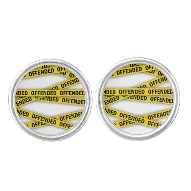 I am offended police tape do not cross cufflinks (Front)