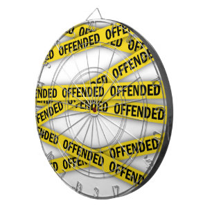 I am offended police tape do not cross dart board