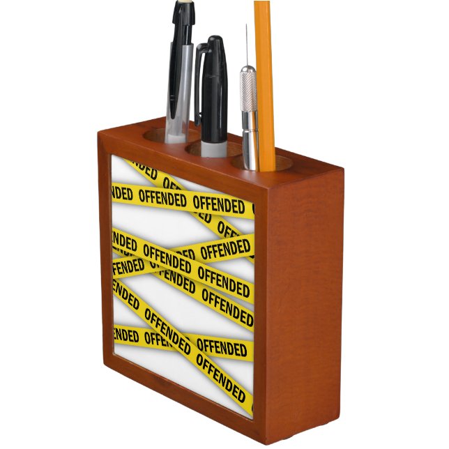I am offended police tape do not cross desk organizer (In Situ)