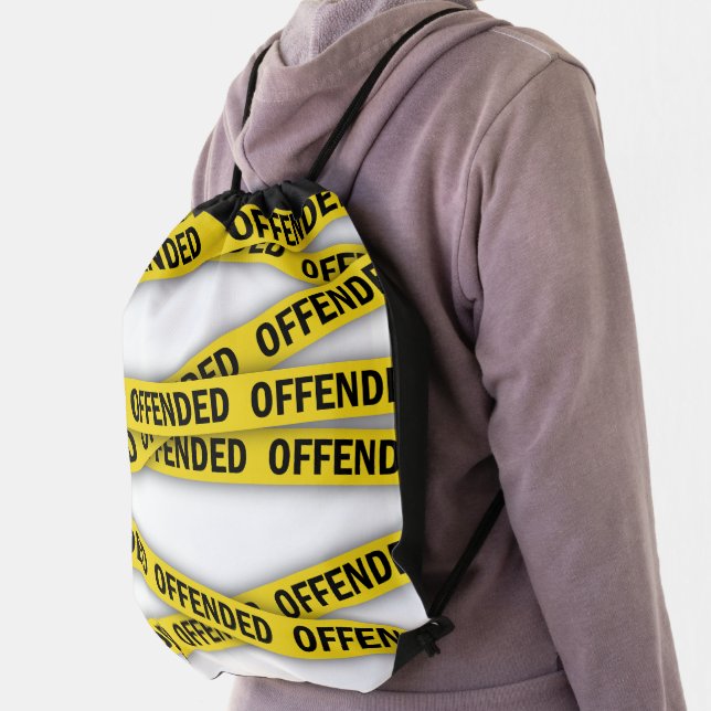 I am offended police tape do not cross drawstring bag (Insitu)