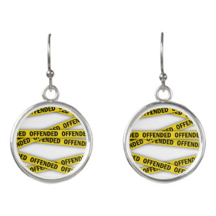 I am offended police tape do not cross earrings