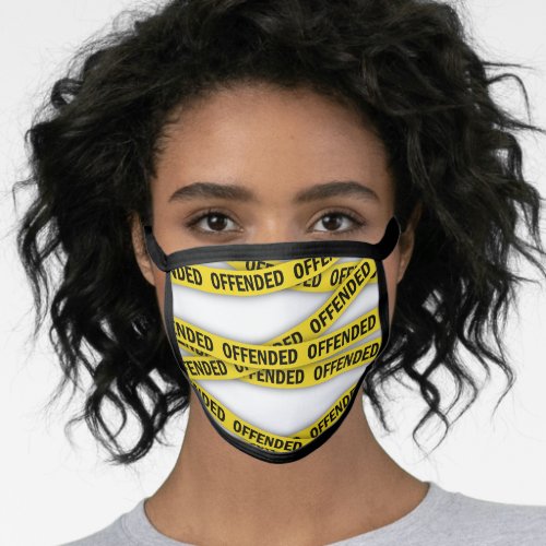 I am offended police tape do not cross face mask