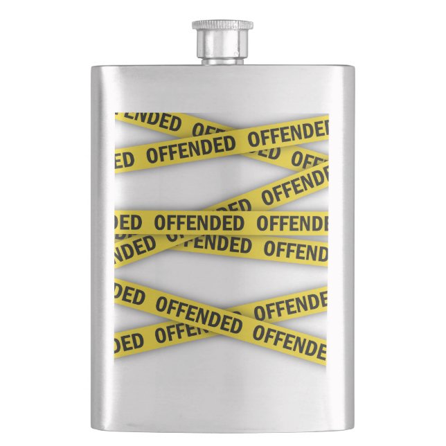 I am offended police tape do not cross flask (Front)