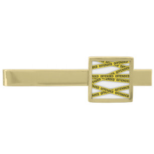 I am offended police tape do not cross gold finish tie bar