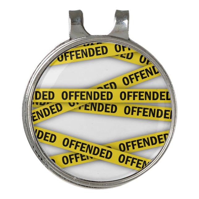 I am offended police tape do not cross golf hat clip (Front)