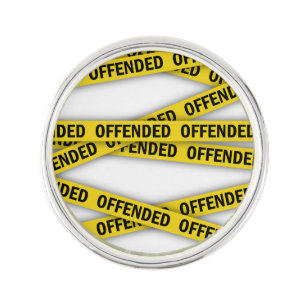 I am offended police tape do not cross lapel pin
