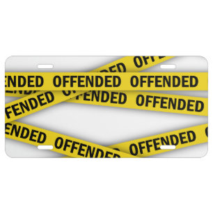 I am offended police tape do not cross license plate