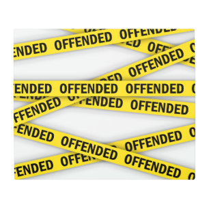 I am offended police tape do not cross metal print