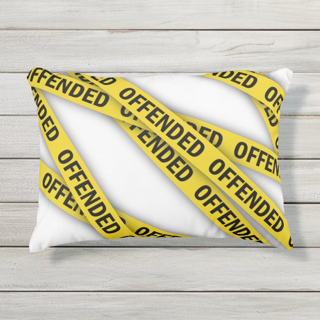 I am offended police tape do not cross outdoor pillow (Front)
