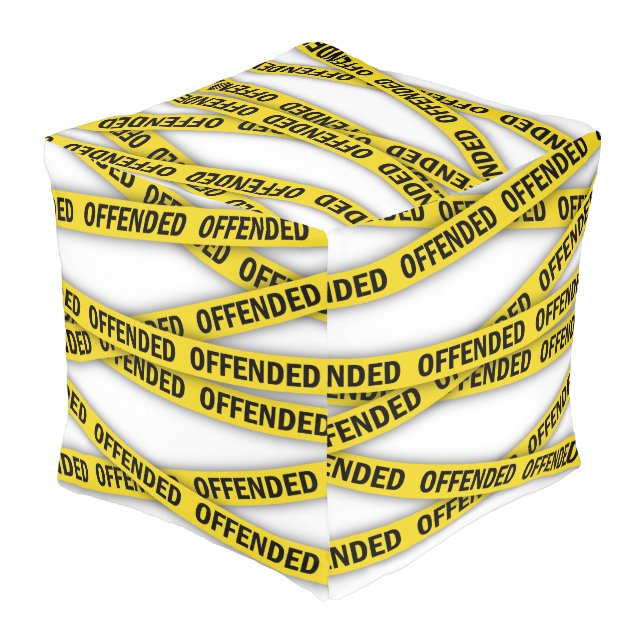 I am offended police tape do not cross pouf (Angled Back)