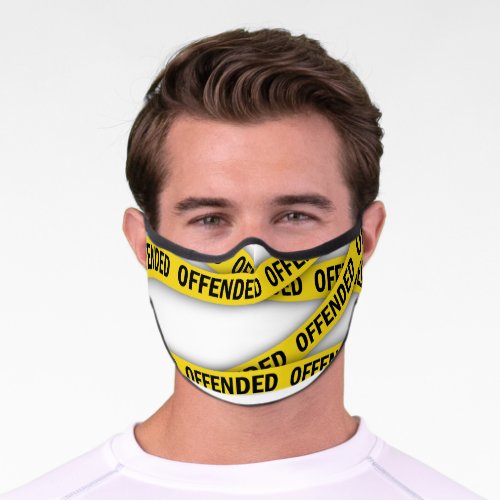 I am offended police tape do not cross premium face mask