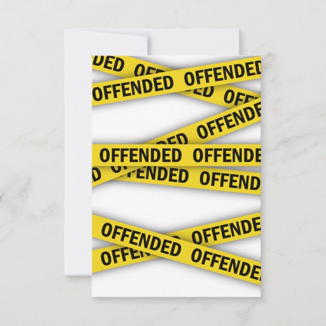 I am offended police tape do not cross RSVP card (Front)