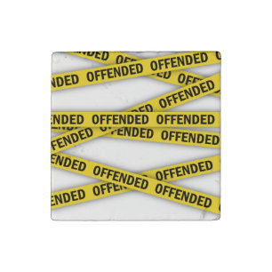 I am offended police tape do not cross stone magnet