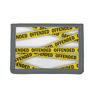 I am offended police tape do not cross trifold wallet