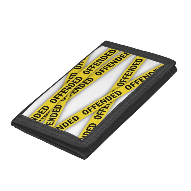 I am offended police tape do not cross trifold wallet (Bottom)